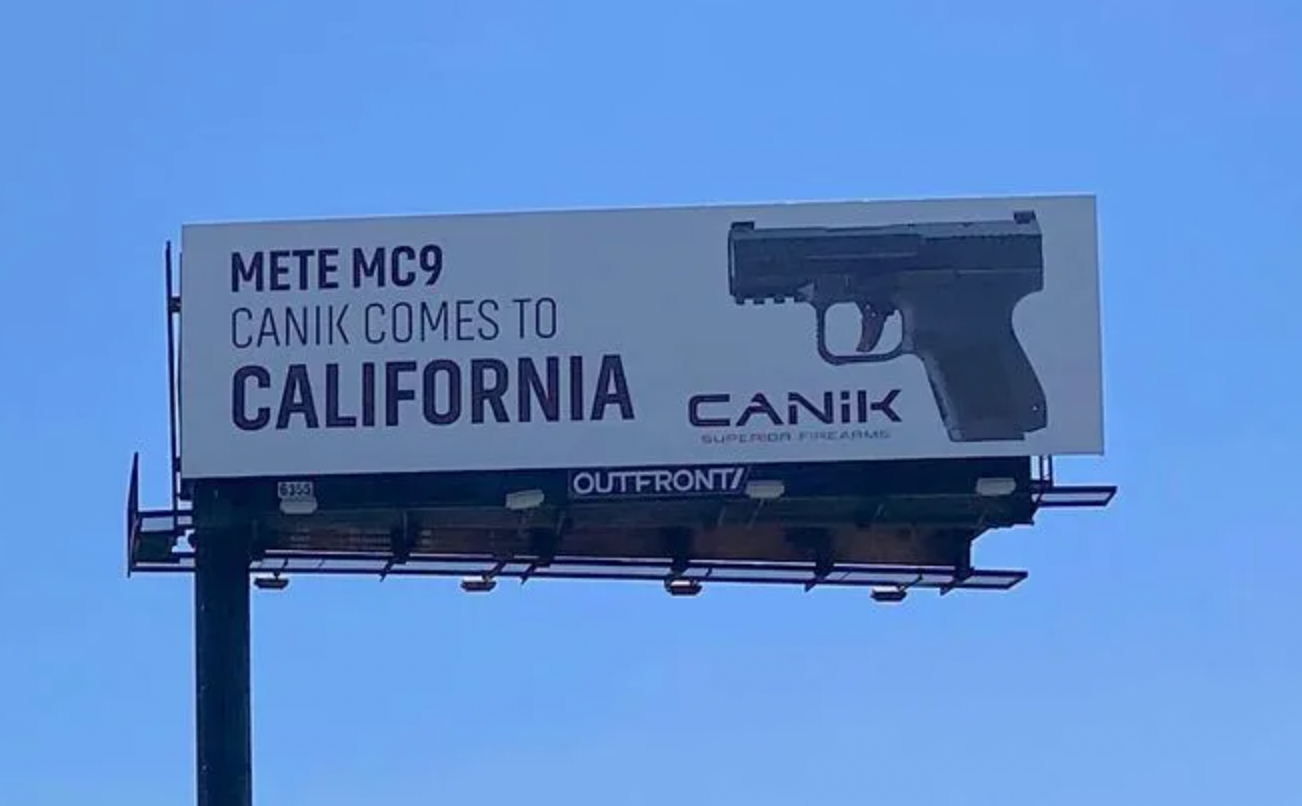 Featured image for Claifornia Billboard and Canik Firearm