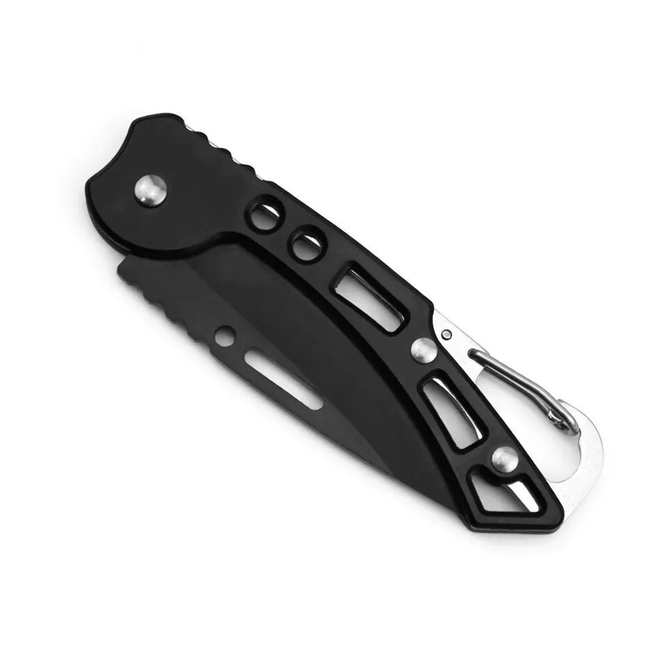 Black Folding Tactical Iron Pocket Knife